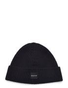 Unisex. Cotton Rib Knit Beanie Accessories Headwear Beanies Black GANT