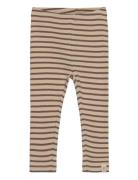 Legging Modal Striped Bottoms Leggings Beige Petit Piao