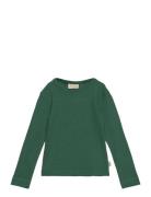 T-Shirt L/S Modal Tops T-shirts Long-sleeved T-shirts Green Petit Piao