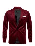 Velvet Blazer Suits & Blazers Blazers Single Breasted Blazers Red Lind...