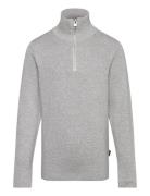 Jprblamilano Stitch Knit Half Zip Jnr Tops Knitwear Pullovers Grey Jac...