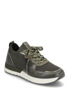 Women Lace-Up Lave Sneakers Khaki Green Tamaris