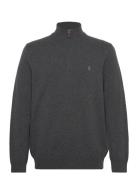 Wool Quarter-Zip Sweater Tops Knitwear Half Zip Jumpers Grey Polo Ralp...