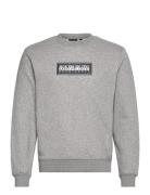 Box Logo Sweatshirt Tops Sweat-shirts & Hoodies Sweat-shirts Grey Napa...