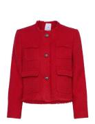 Tweed Jacket With Pockets Outerwear Jackets Light-summer Jacket Red Ma...