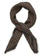 Gingham Wica Scarf Accessories Scarves Lightweight Scarves Brown Becks...