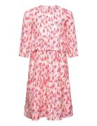 Fuchsia Aop Woven Frill Dress Dresses & Skirts Dresses Casual Dresses ...