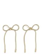 Pcpernille Bow Earrings Øredobber Smykker Gold Pieces