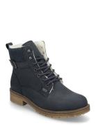 Y9102-14 Shoes Boots Ankle Boots Laced Boots Navy Rieker