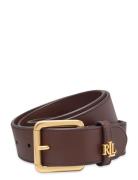 Logo-Keeper Leather Belt Belte Brown Lauren Ralph Lauren