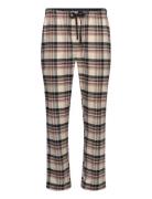 Checked Brushed Pyjama Pants Joggebukser Burgundy Lindbergh