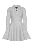 Lexter Mini Volume Knit Dress Kort Kjole Grey Bardot