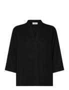 Fqnille-Blouse Tops Blouses Long-sleeved Black FREE/QUENT