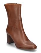 Rounded Wide 3/4 Shoes Boots Ankle Boots Ankle Boots With Heel Brown A...