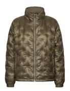 Logo Quilted Funnelneck Down Coat Fôret Jakke Green Lauren Ralph Laure...