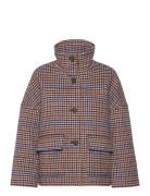 Checked Cropped Wool Jacket Ulljakke Jakke Brown GANT