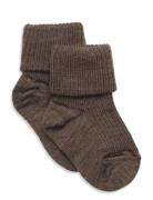 Wool Rib Baby Socks Socks & Tights Baby Socks Brown Mp Denmark