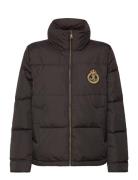 Crest-Patch Funnelneck Down Coat Fôret Jakke Black Lauren Ralph Lauren