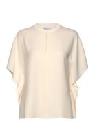 Tania Tops T-shirts & Tops Short-sleeved Cream Reiss