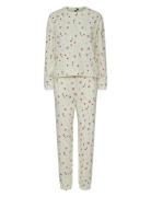 Pcxmas Chilli Sweat Set Jrs Bc Pyjamas Cream Pieces