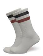 Woods Rib Stripe Socks - 2-Pack Underwear Socks Regular Socks White Le...