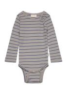 Body L/S Modal Thin Stripe Bodies Long-sleeved Grey Petit Piao