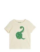 Snake Sp Ss Tee Tops T-shirts Short-sleeved Cream Mini Rodini