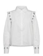 Shirt With Metal Holes Tops Shirts Long-sleeved White Coster Copenhage...