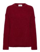 Elsy Brushed Alpaca Blend Sweater Tops Knitwear Jumpers Red Malina