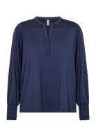 Sc-Marica Tops Blouses Long-sleeved Blue Soyaconcept