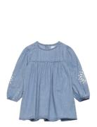 Flower Embroidered Denim Dress Dresses & Skirts Dresses Casual Dresses...