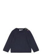 Ribbed Knit Sweater Tops Knitwear Pullovers Navy Mango