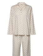 Dot Pyjamas Set Pyjamas Cream Becksöndergaard