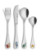 Children Cutlery Set, Sea Animals 4-P Home Meal Time Cutlery Nude Sola