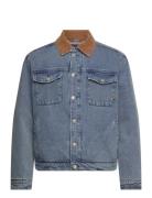 Cord Collar Indigo Teddy Jacket Dongerijakke Denimjakke Blue Scotch & ...