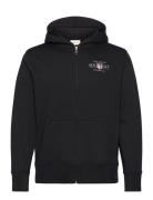 Graphic Fullzip Hoodie Tops Sweat-shirts & Hoodies Hoodies Black GANT