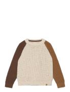 Pullover Knit Tops Knitwear Pullovers Beige Minymo