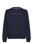 Tjw Reg Linear Crew Ext Tops Sweat-shirts & Hoodies Sweat-shirts Navy ...