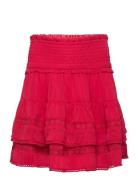 Skirt Flounce With Lace Dresses & Skirts Skirts Short Skirts Red Linde...