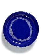 Plate High Dark Blue-Stripes White Feast By Ottolenghi Set/2 Home Tabl...