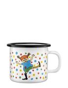 Enamel Mug 2,5Dl Hoppsansa Home Meal Time Cups & Mugs Cups White Pippi...