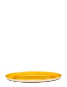 Serving Plate Yellow Stripes Red Feast Home Tableware Serving Dishes S...