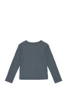 T-Shirt Ls Rib Tops T-shirts Long-sleeved T-shirts Blue Huttelihut