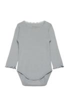 Body Ls Rib Bodies Long-sleeved Blue Huttelihut