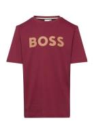 Short Sleeves Tee-Shirt Tops T-shirts Short-sleeved Burgundy BOSS