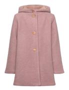 Coat Hood Wool W. Lining Tynn Jakke Skalljakke Pink Huttelihut