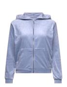 Velour Hoodie Jacket Tops Sweat-shirts & Hoodies Hoodies Blue Hunkemöl...