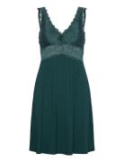 Nora Lace Slip Dress Knelang Kjole Green Hunkemöller