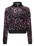 Velour Leopard Print Zip Thru Tops Sweat-shirts & Hoodies Sweat-shirts...