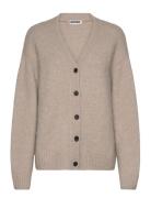 Fine Knitted Cardigan Tops Knitwear Cardigans Beige Weekday